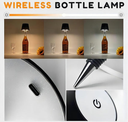 Generic Plastic Wireless Wine Bottle Lamp (Black)