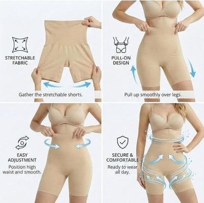 Generic Nylon Women's Heavy Shapewear (Beige-Black)