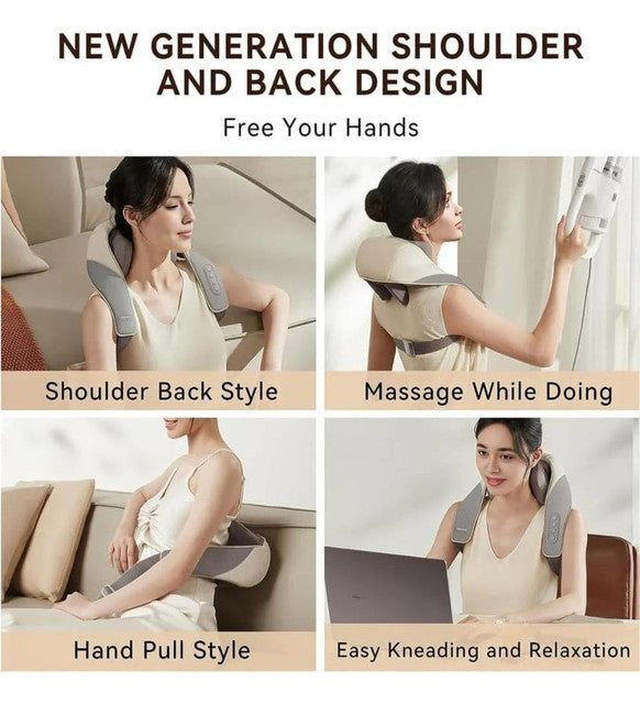 Generic Faux Leather Neck Massager (Grey)