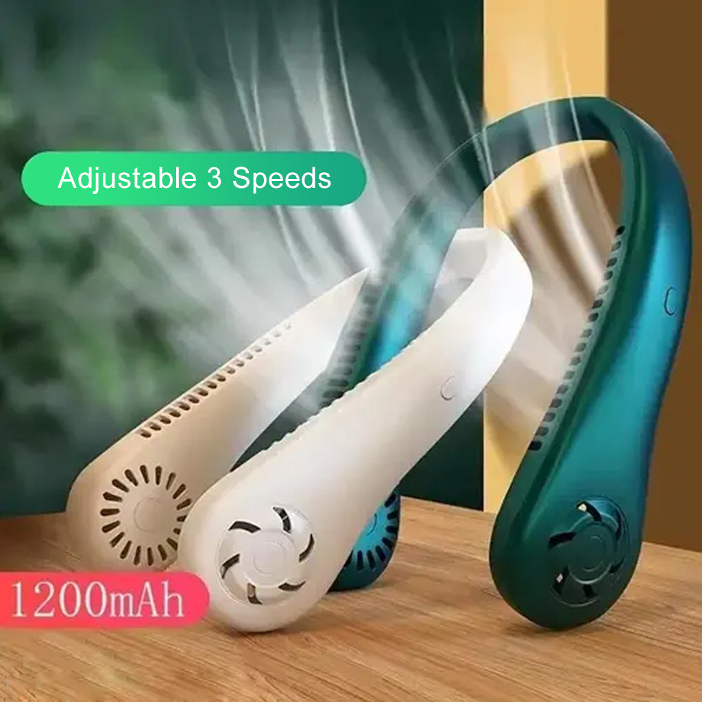 Mini Fan Ear Portable Neck Mini Fan Bladeless Cooling Fan Headphone Design Personal ...