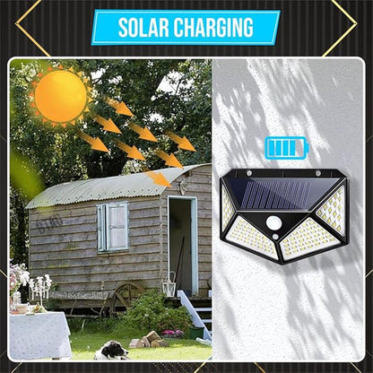 Solar Motion Sensor Wall Light with 3 Modes, 270° Wide Angle, Outdoor LED