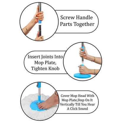 Apex Magic Spin Mop Cleaning Set With Dual Chamber Bucket  Wheels
