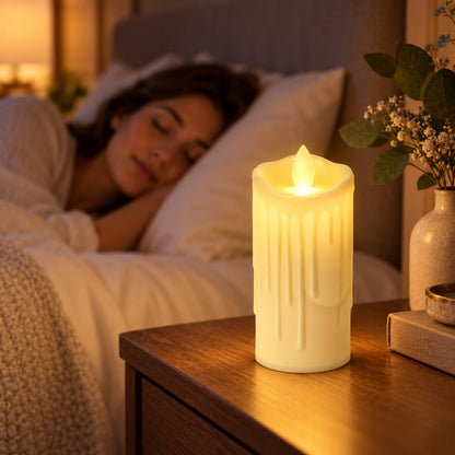 Flameless Led Pillar Candle For Festive Table And Home Decor (3 Pc)