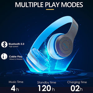 Wireless On Ear Headphones With Memory Card Support Bluetooth Headset