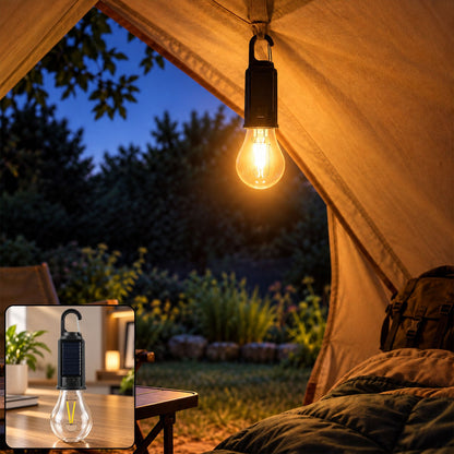 Solar Hanging Camping Lantern With Usb-c Charging And Warm Led Glow (1 Pc)
