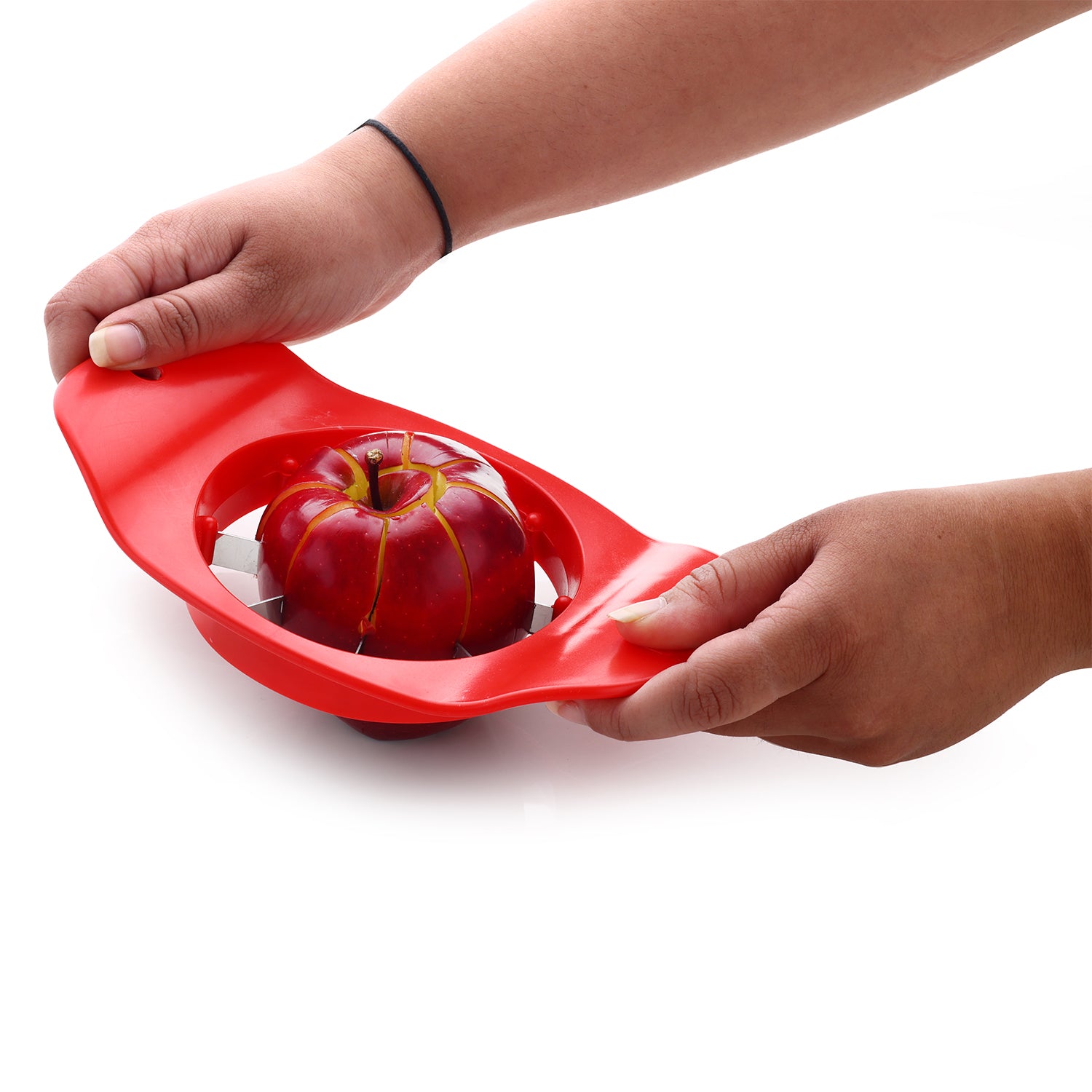 8124 Ganesh Plastic  Stainless Steel Apple Cutter  (Colors May Vary)