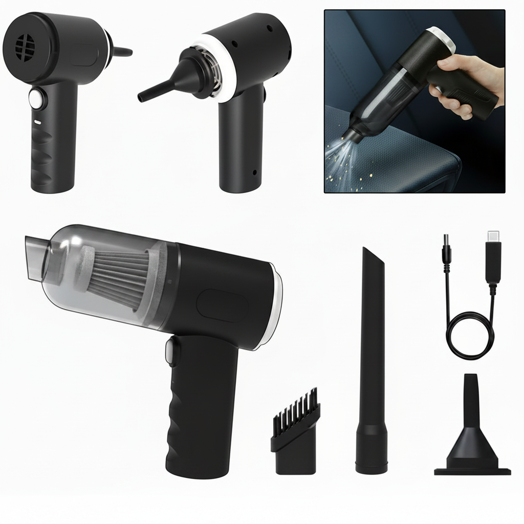 3-in-1 Wireless Car Mini Vacuum Cleaner with Blowe