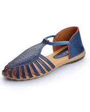 Load image into Gallery viewer, Blue Solid Synthetic Leather Sandals