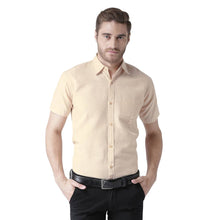 Load image into Gallery viewer, Beige Cotton Half Sleeve Solid Formal Shirt