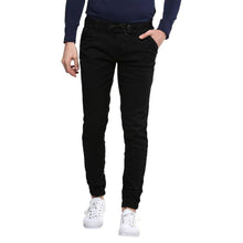 Load image into Gallery viewer, Black Solid Cotton Spandex Slim Fit Jogger