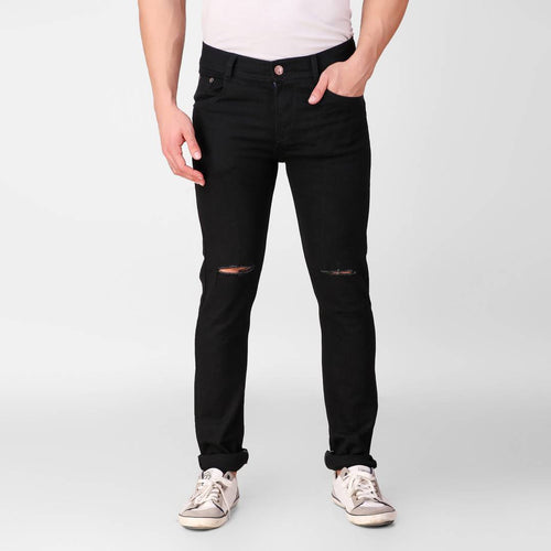 Black Denim Regular Fit Mid-Rise Jeans