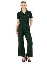 Load image into Gallery viewer, Women&#39;s Crepe Green Casual Jumpsuit