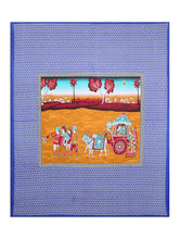 Load image into Gallery viewer, Rajasthani Rational Print Blue King Size Bed Sheet With Two Pillow Cover