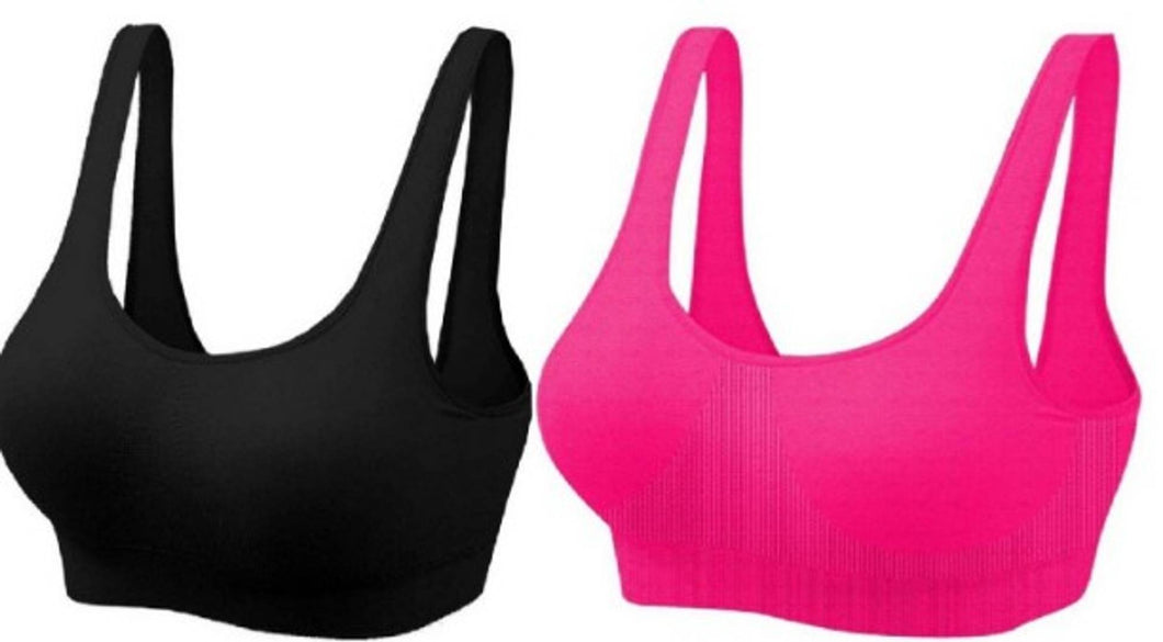 Women's And Girl's Non Padded Sport Air Bra (Pack Of 2)