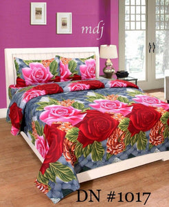 Polycotton Double Bed Sheet With 2 Pillow covers