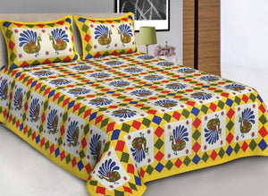 Pure Cotton Double Bedsheet With Pillow Cover ( Heavy Bedsheet)