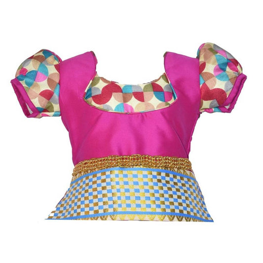 Flawless Pink Embroidered Silk Blend Girl's Lehenga Cholis