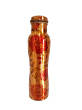 Load image into Gallery viewer, Health Mechanic Curved Leaf Copper Bottle 1000Ml