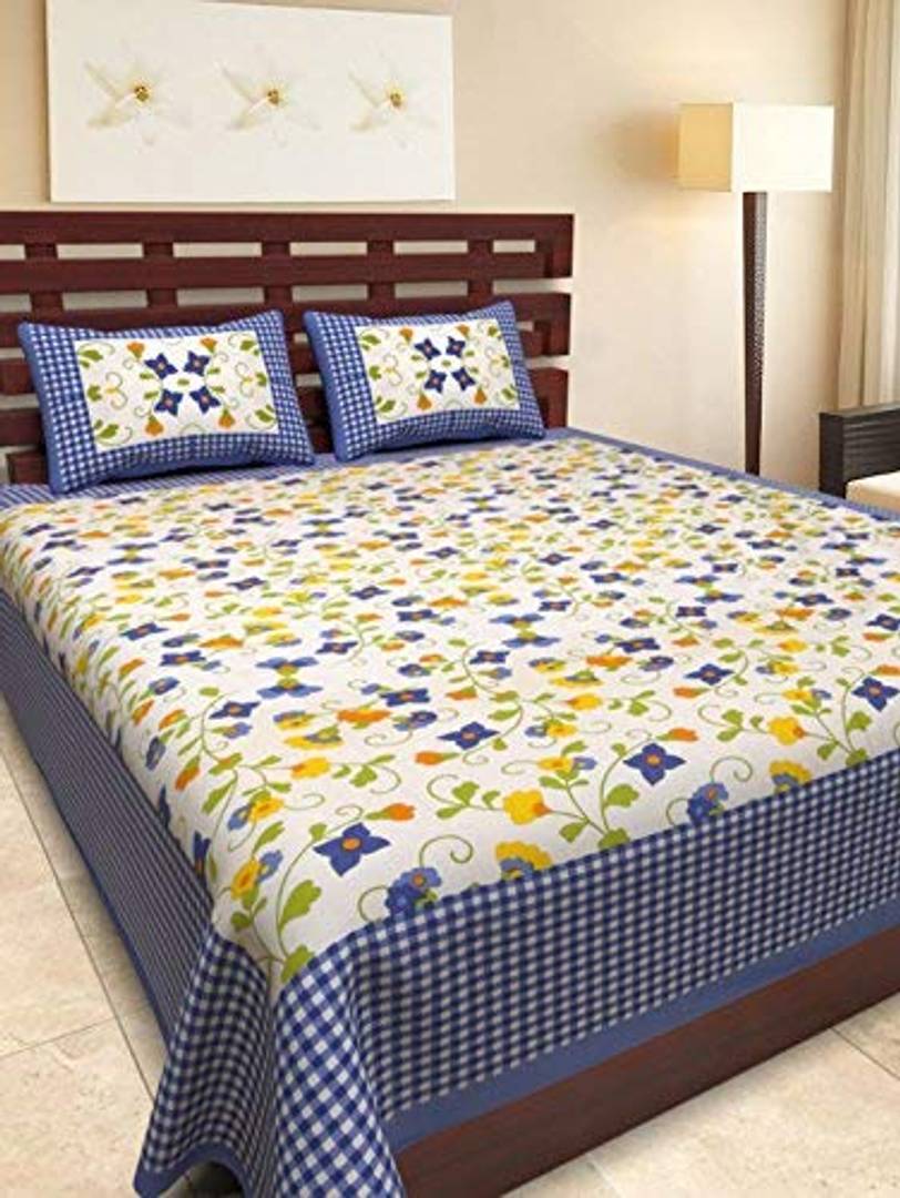 Cotton Printed Queen Size Bedsheet with 2 Pillowcovers