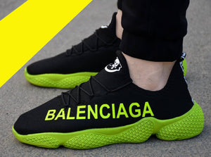 Men's Stylish Black Green Ultra Lite Sports Sneaker