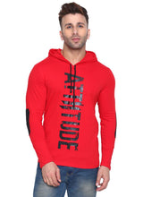 Load image into Gallery viewer, Men&#39;s Red Cotton Printed Hooded Tees