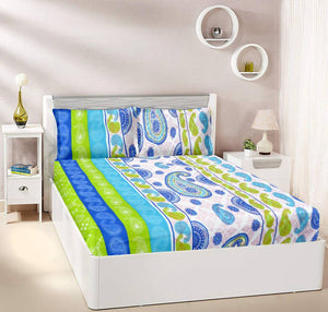 Royal Multicoloured Polycotton 1 Double Bedsheet & 2 Pillow Cover