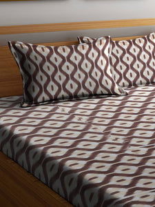 Elite Cotton Abstract Double Bedsheet With 2 Pillow Cover Set