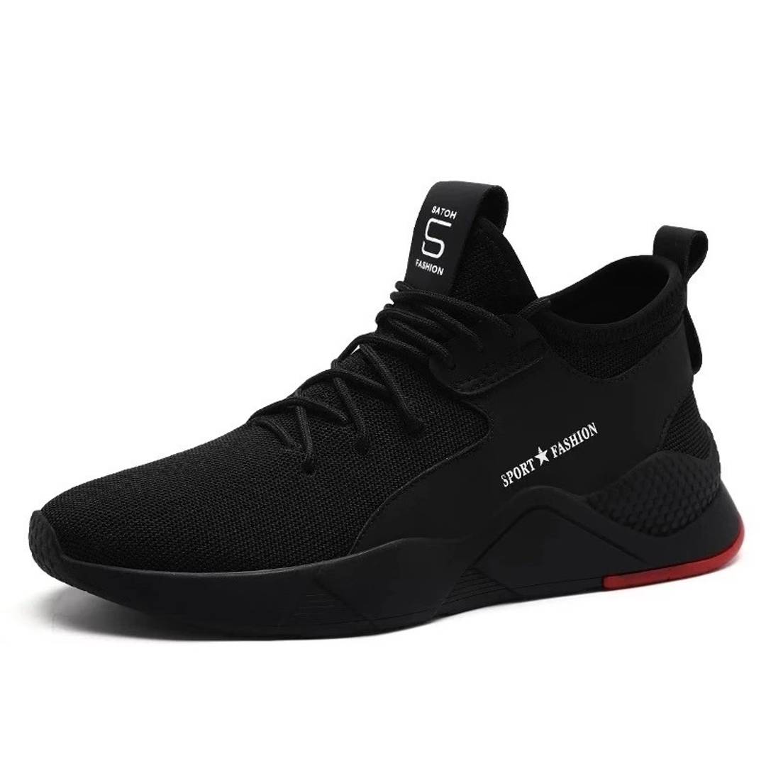 Men's Black Mesh Walking Breathable Comfy Sports Sneaker