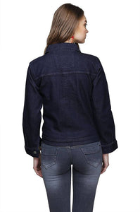 Women's Solid Blue Denim Jacket