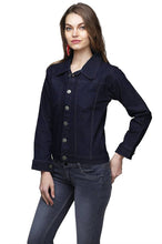 Load image into Gallery viewer, Women&#39;s Solid Blue Denim Jacket