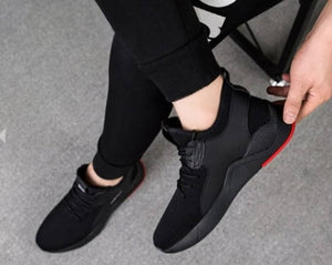 Men's Black Mesh Walking Breathable Comfy Sports Sneaker