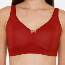 Load image into Gallery viewer, Zivame Red Full Coverage Solid Seamless Non Padded Bras