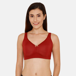 Zivame Red Full Coverage Solid Seamless Non Padded Bras