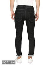 Load image into Gallery viewer, Men&#39;s Black Solid Denim Mid-Rise Jeans