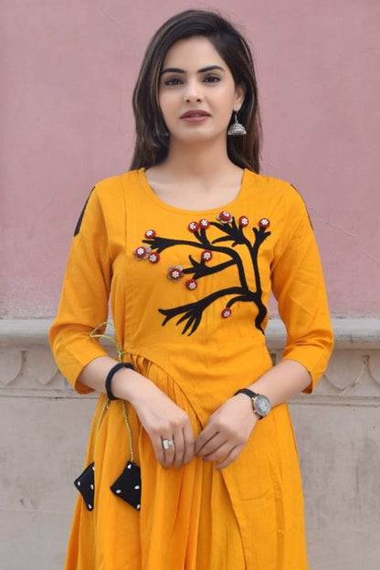 Exclusive Designer Rayon Slub Embroidered Kurtas