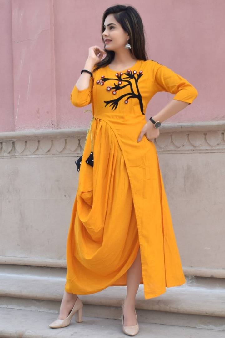 Exclusive Designer Rayon Slub Embroidered Kurtas