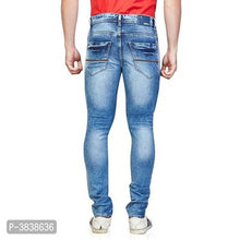 Load image into Gallery viewer, Men Blue Slim Fit Mid-Rise Clean Look Stretchable Jeans