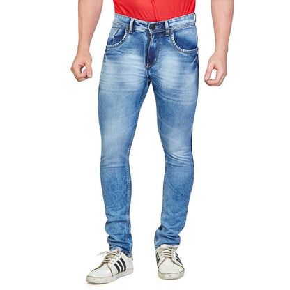 Men Blue Slim Fit Mid-Rise Clean Look Stretchable Jeans