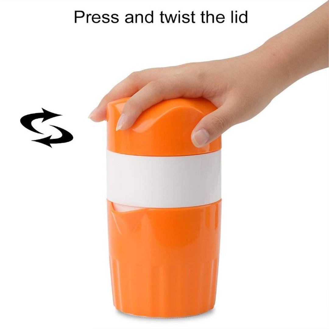 COLLISION Manual & Citrus Plastic Orange Juicer Manual Hand Juicer with Strainer and Container