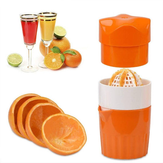 COLLISION Manual & Citrus Plastic Orange Juicer Manual Hand Juicer with Strainer and Container