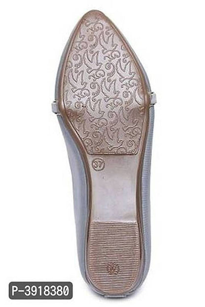 Women's Grey Synthetic Party Wear Bellies