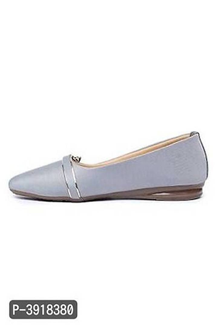 Women's Grey Synthetic Party Wear Bellies