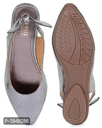 Stylish Silver Synthetic Sandals For Women