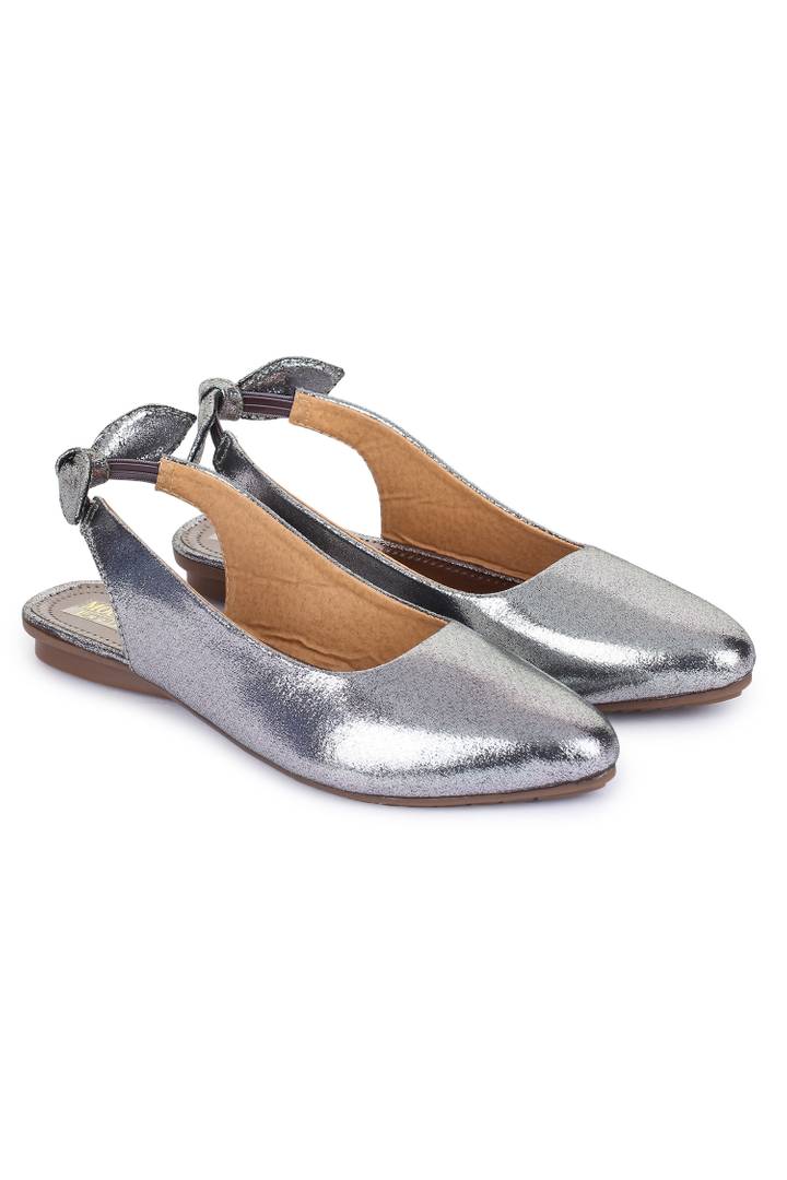 Stylish Silver Synthetic Sandals For Women