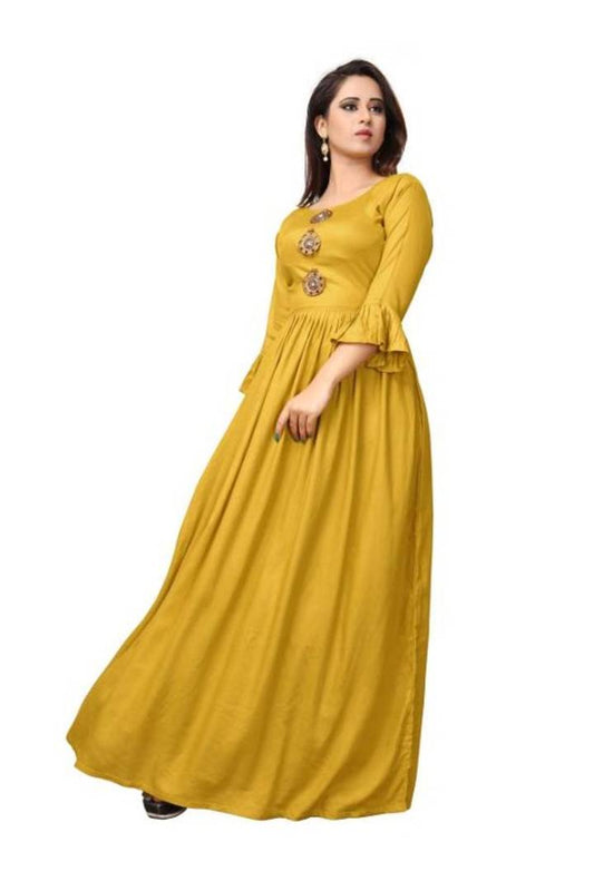 Solid Long Rayon Women's Gowns