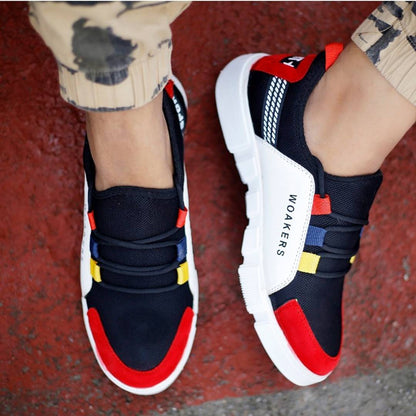 Men Multicoloured Self Design Mesh Sports Shoes