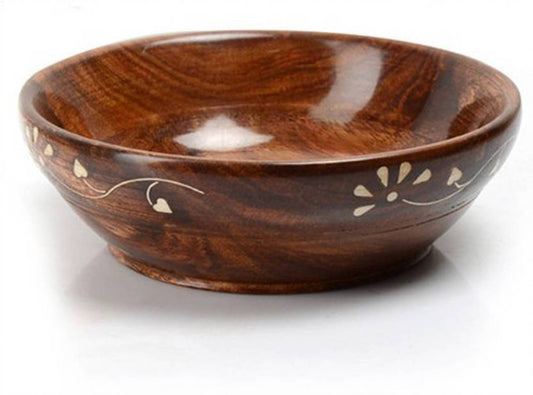 Wooden Snacks Bowls For Dry Snacks/Dry Fruits Set of 4 With 4 Wooden Spoons