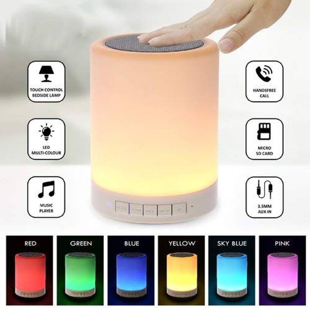 Wireless Portable Bluetooth Speaker with Smart Touch LED Mood Lamp