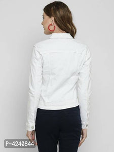 Trendy White Denim Jacket For Women