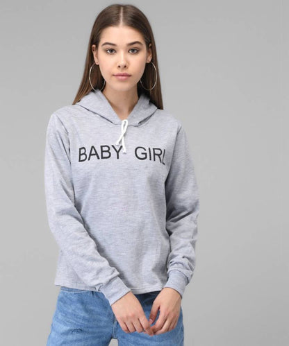 Grey Baby Girl Print Sweat Shirt